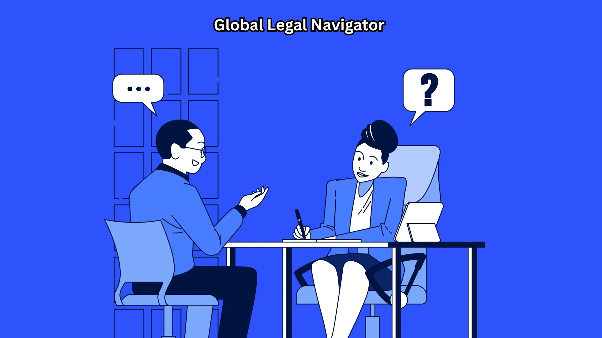 Global Legal Navigator consulting a client on international legal matters, cross-border compliance, and dispute resolution in a modern professional setting.