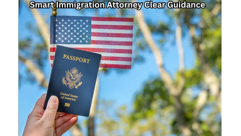 “Hand holding a U.S. passport in front of a small American flag outdoors, symbolizing immigration and travel.”